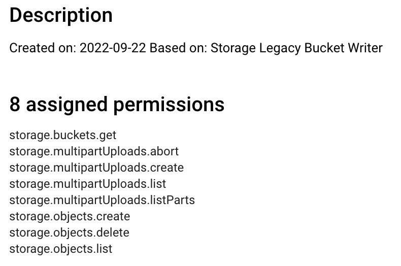 Custom role for pushing images to gcr.io