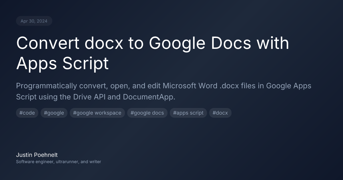 Convert docx to Google Docs with Apps Script