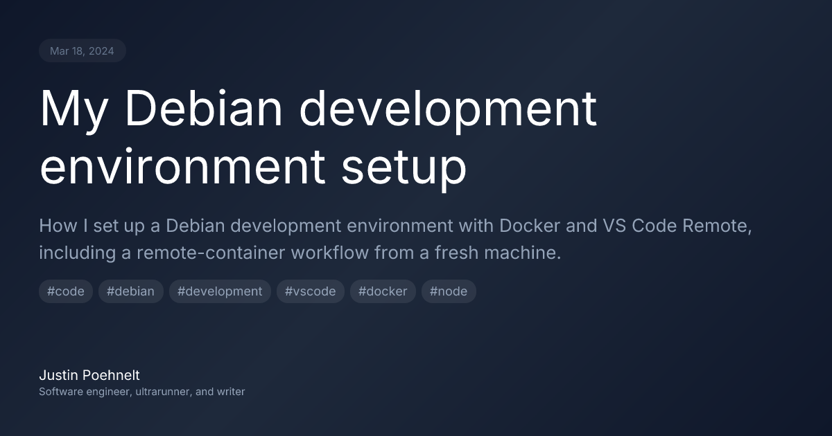 My Debian development environment setup