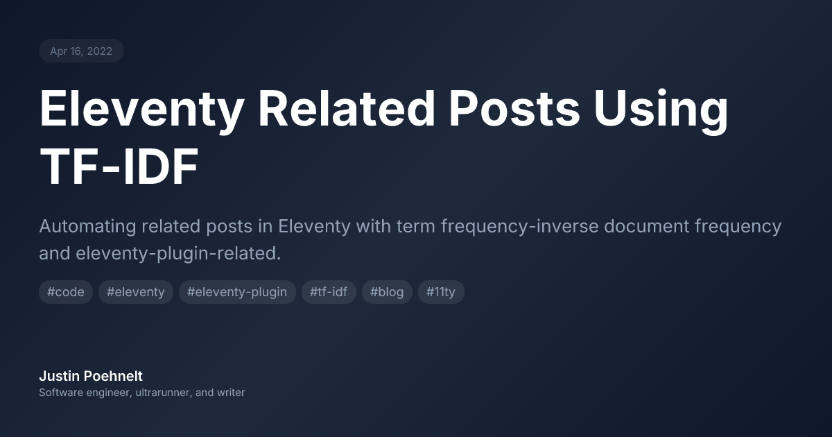 Eleventy Related Posts Using TF-IDF