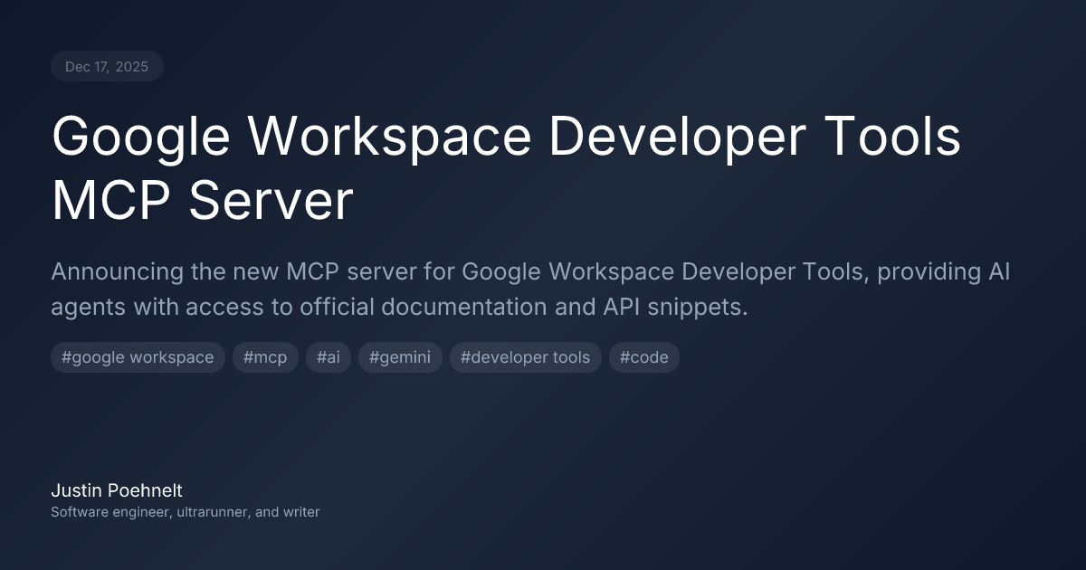 Google Workspace Developer Tools MCP Server