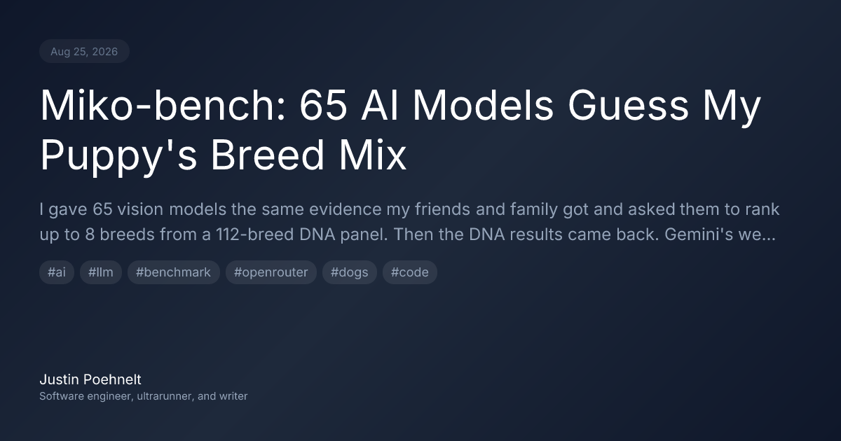 Miko-bench: 65 AI Models Guess My Puppy's Breed Mix