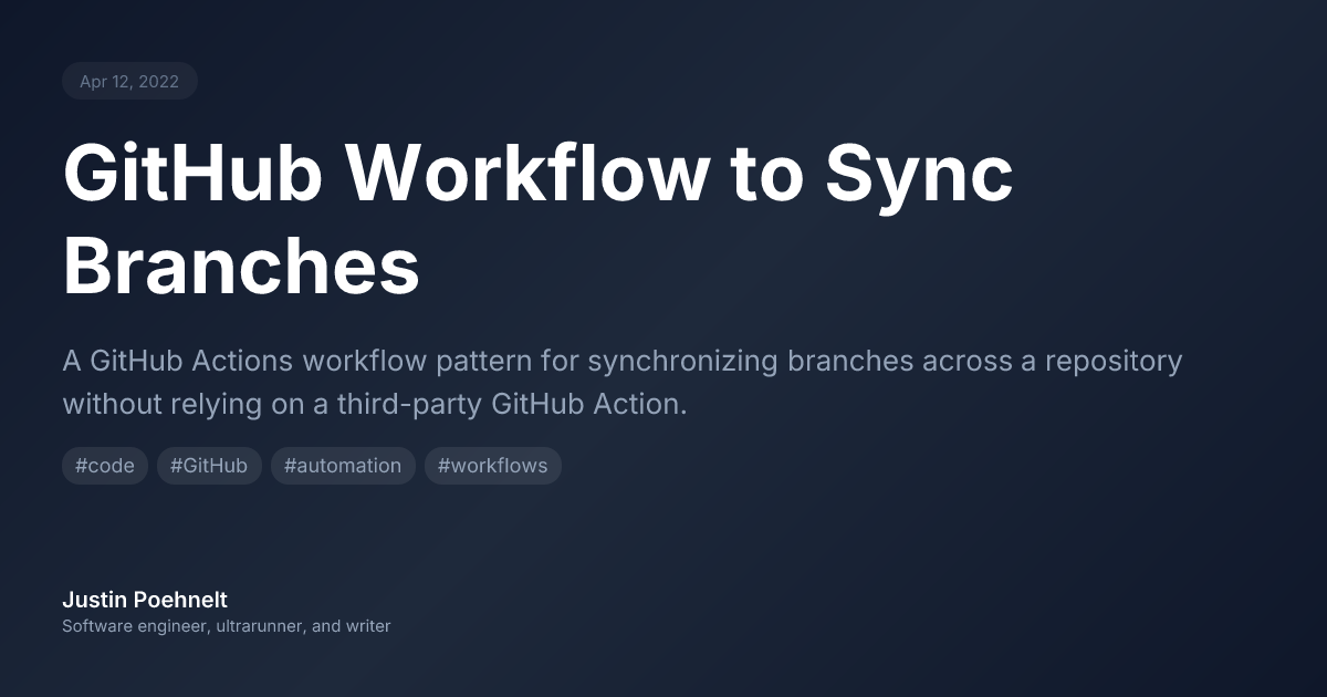 GitHub Workflow to Sync Branches