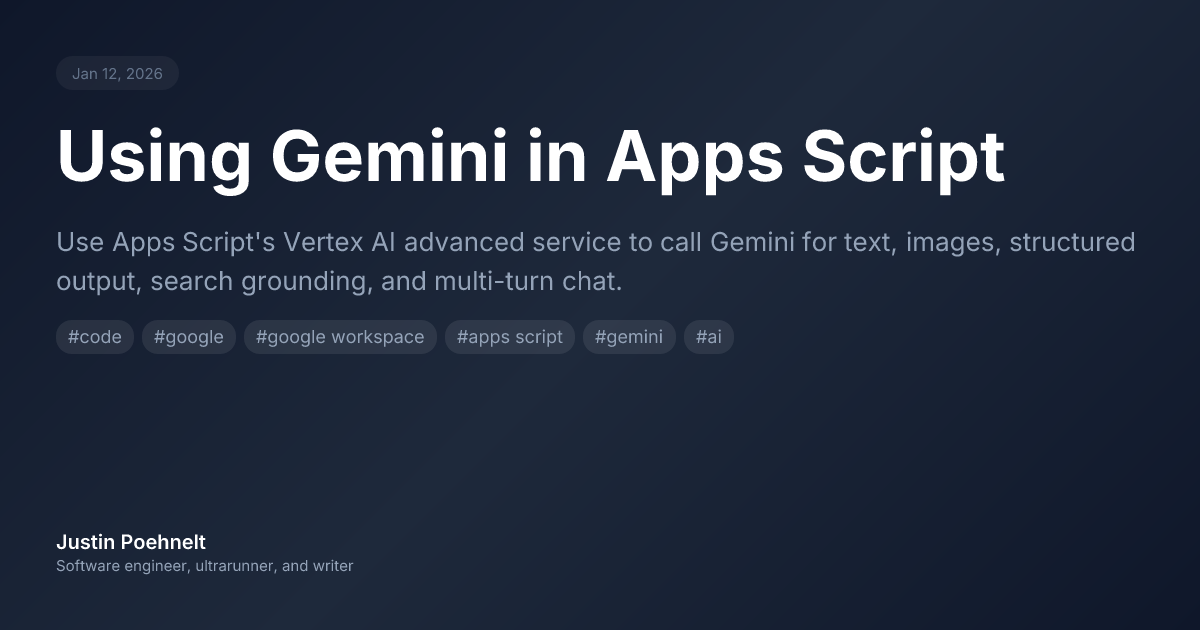 Using Gemini in Apps Script