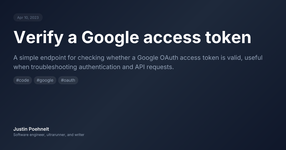 Verify a Google access token